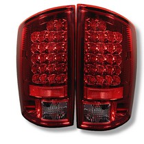Spyder Red Clear LED Tail Lights 02-06 Dodge Ram